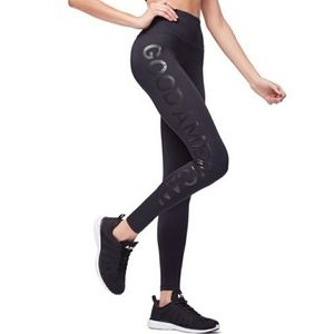 Good American Power Core Spell Out Legging Sz GA 2 = Medium Black